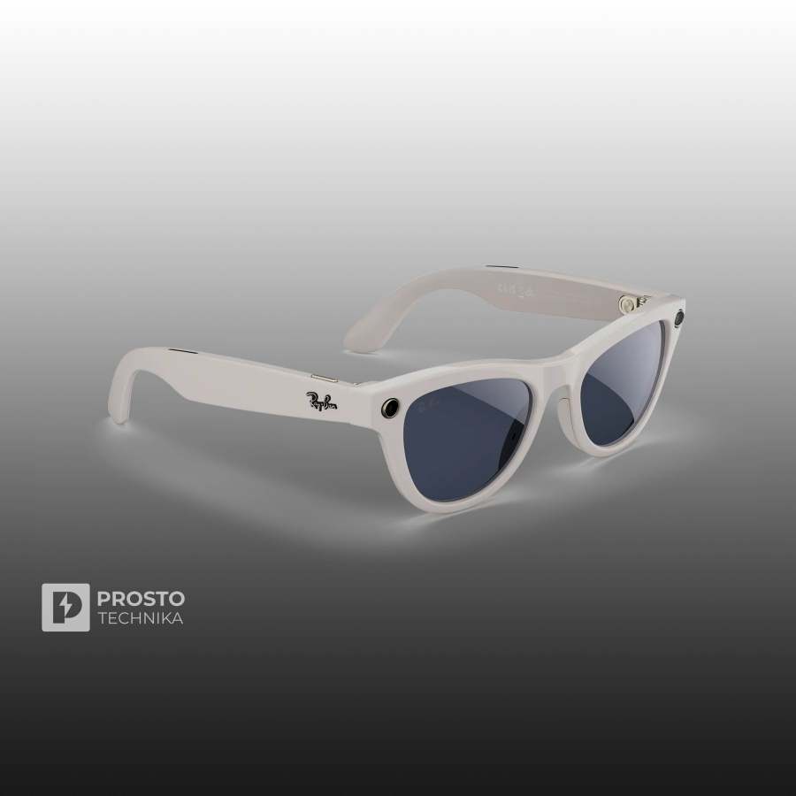 Ray-Ban Skyler (Gen 1) Глянцевый Мелово-Серый с Прозрачно-Сапфировыми линзами